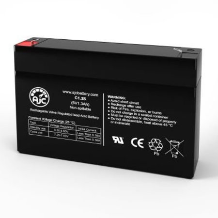 BATTERY CLERK AJC GE Alarm Replacement Battery 1.3Ah, 6V, F1 AJC-C1.3S-I-0-186211